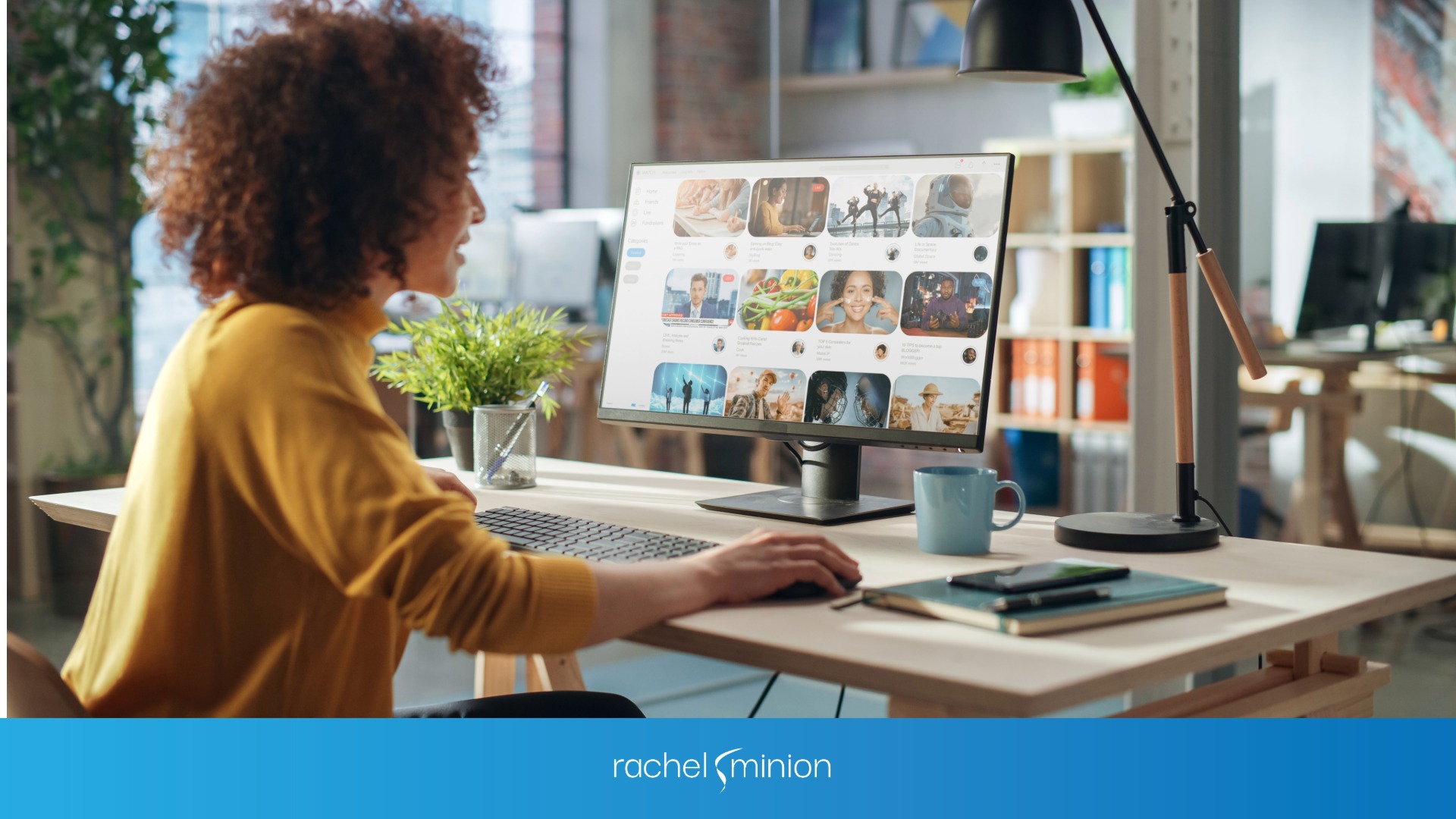 a marketing expert working on computer