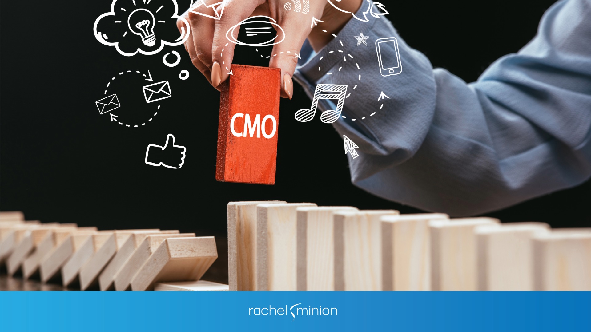 a jenga block saying cmo