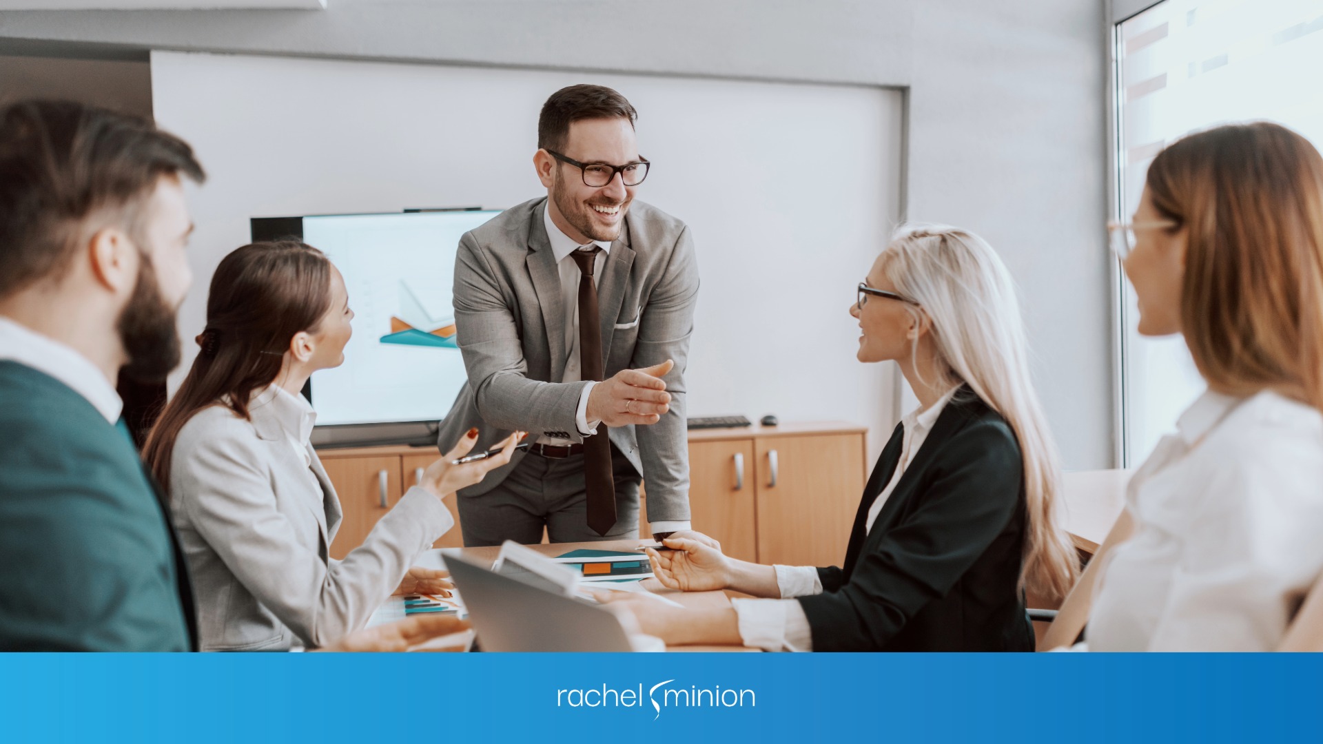 A marketing leader talking to the team