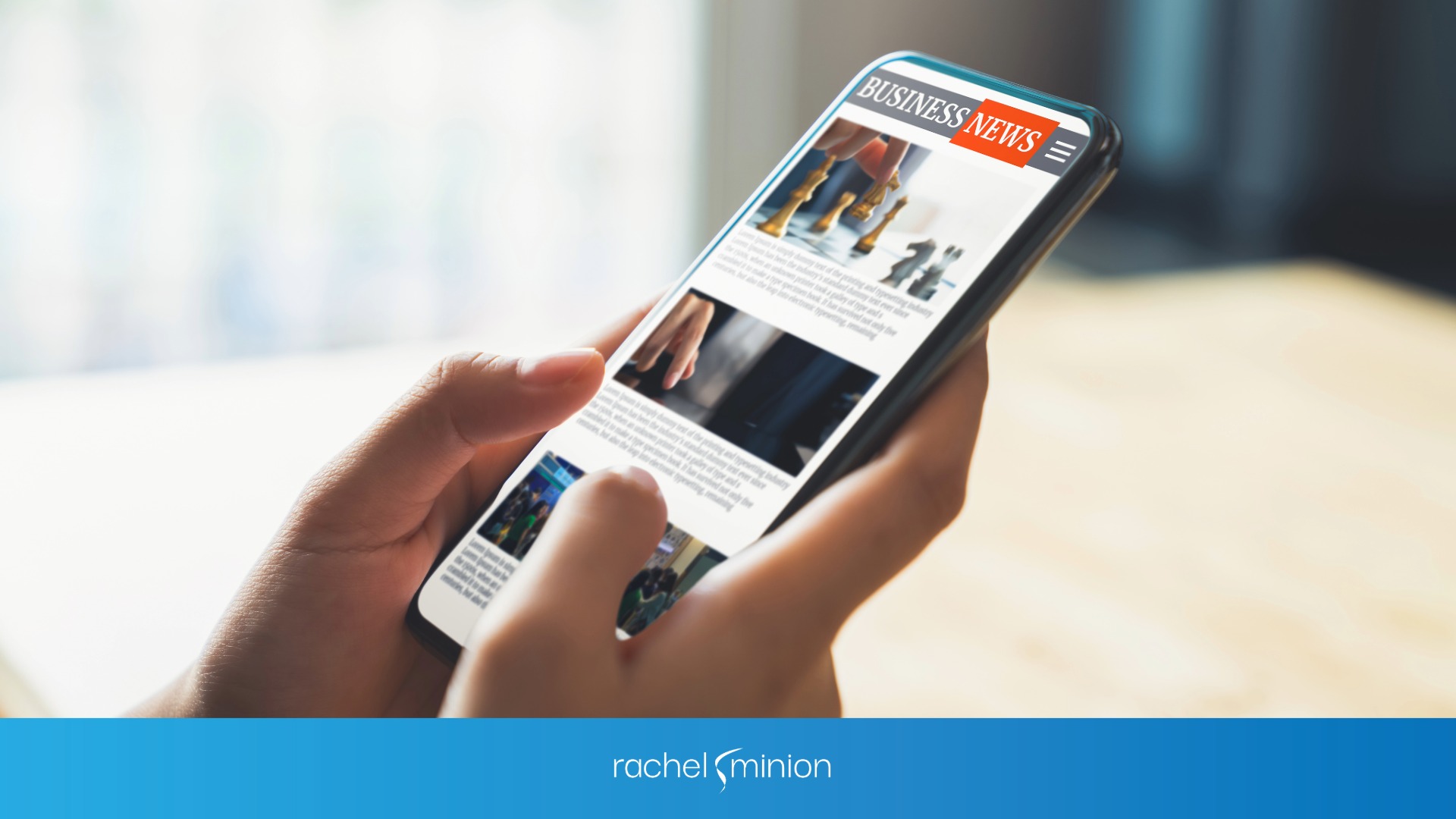 A news website on a phone