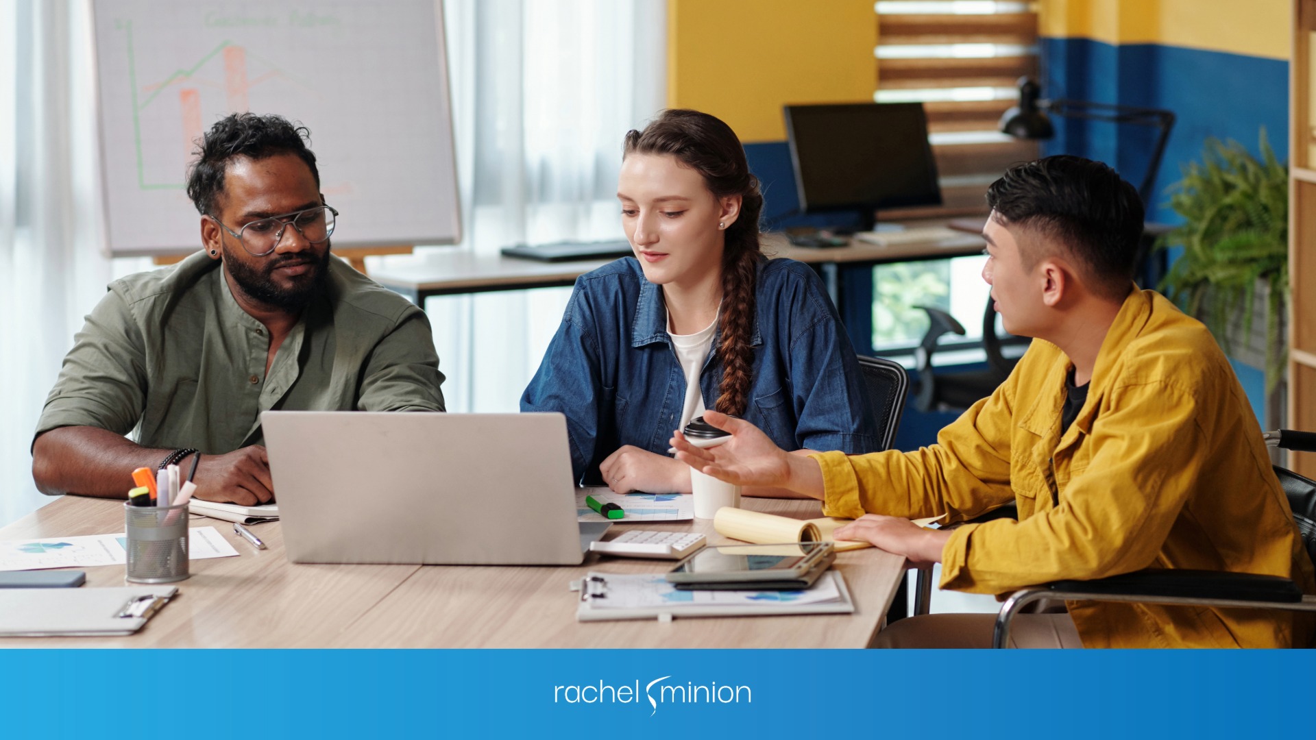 A team working on a website