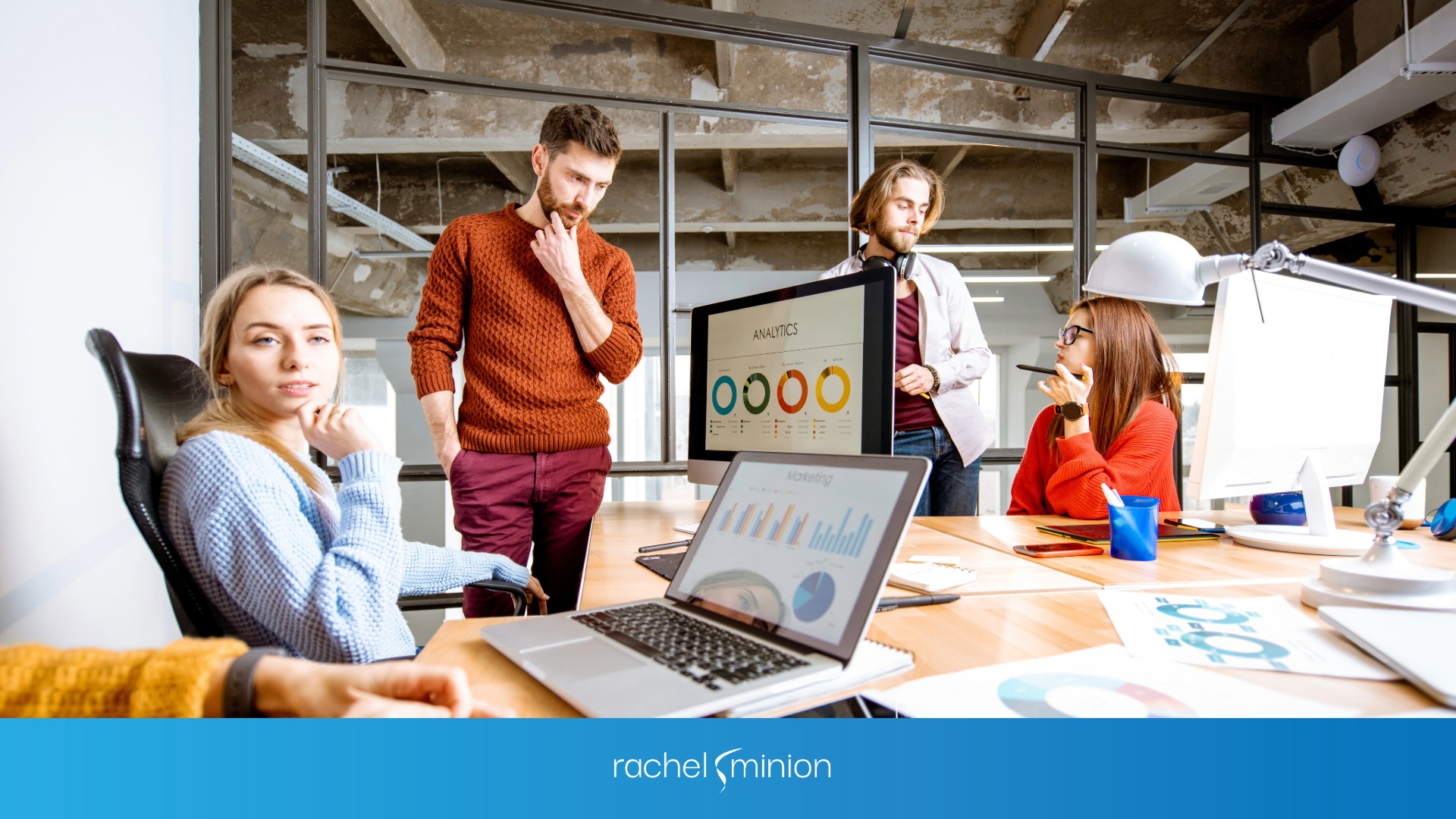 The marketing department looking at data