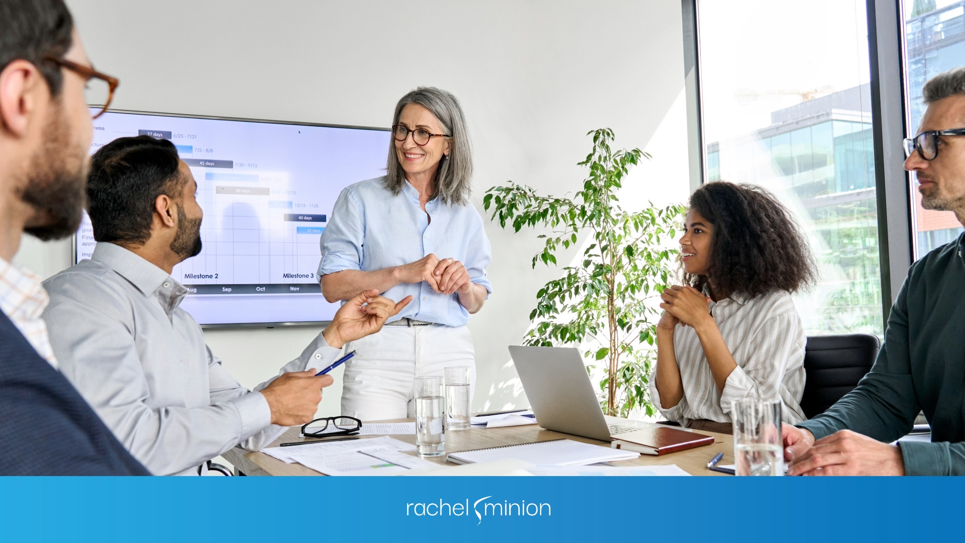 team working on a content strategy